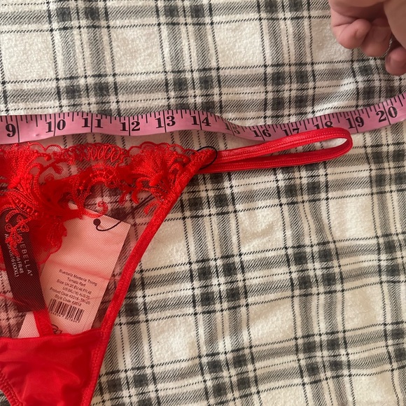 Blue Bella Marseille Embroidered Floral Bra &Thong Panies In Tomato Red NWT 40DD - Picture 16 of 16